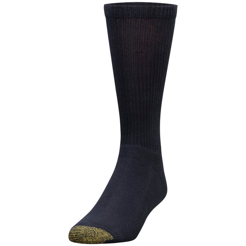 GOLDTOE Men's Uptown Crew Socks, 3-Pairs, Black, Large - Image 2
